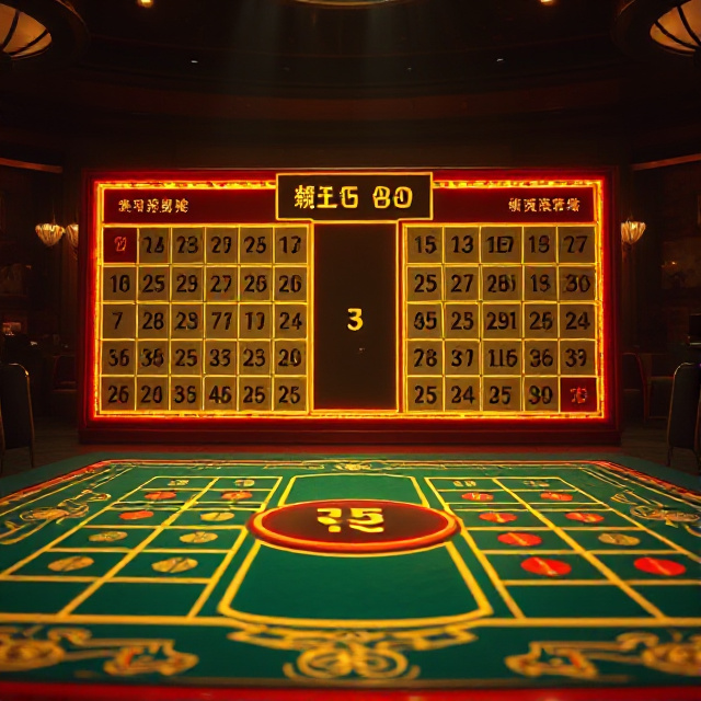 Sic Bo betting grid with glowing multiplier concept on a dark gold casino table