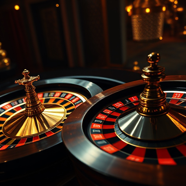 Two roulette wheels compared for spin speed