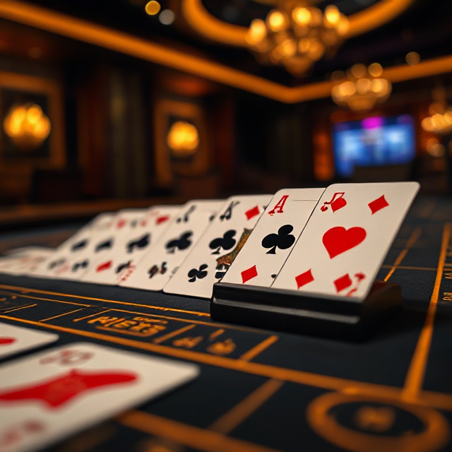 Camera scanner reading playing card suits and values on a blackjack table