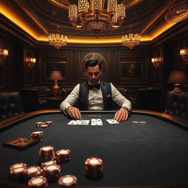 VIP blackjack salon with a private dealer and high value chips