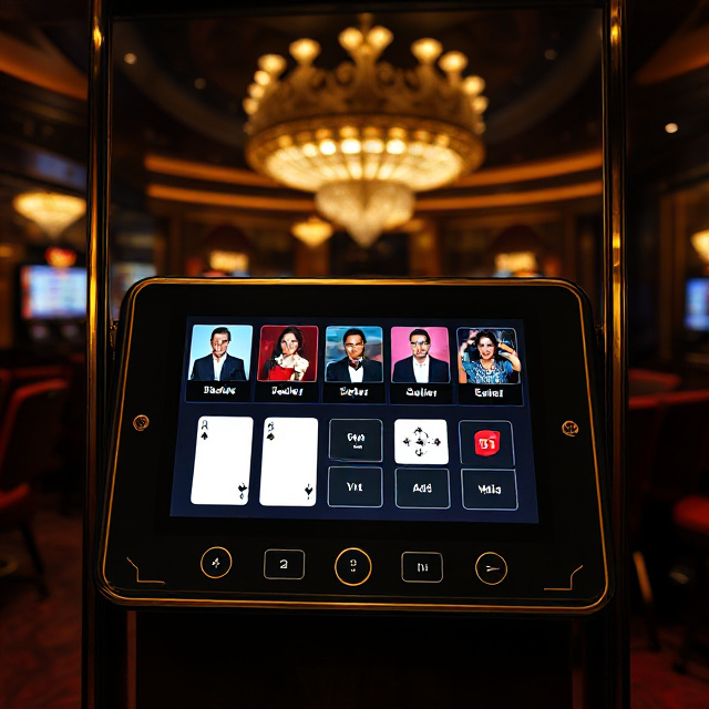 VIP touch panel for selecting dealers and shuffling in a private casino lounge