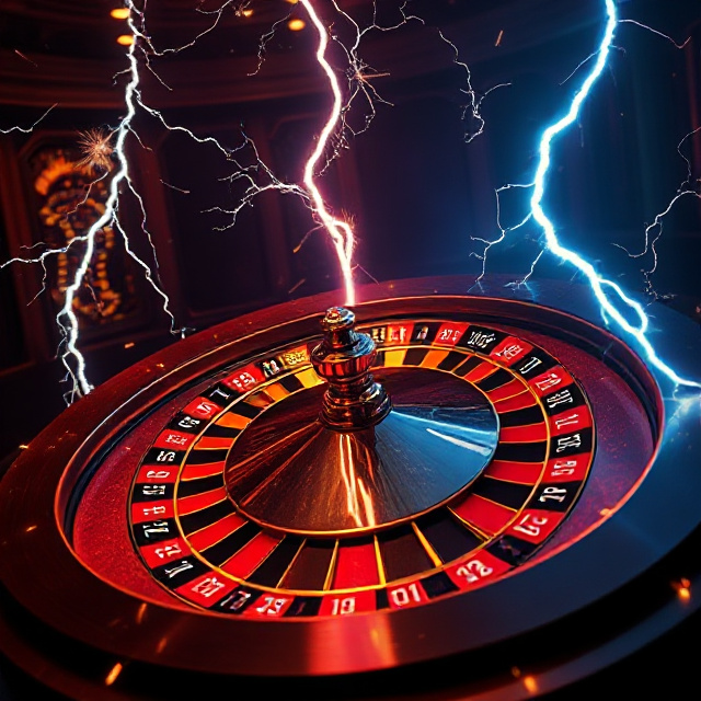 High voltage roulette wheel with extreme lightning multipliers and sparks