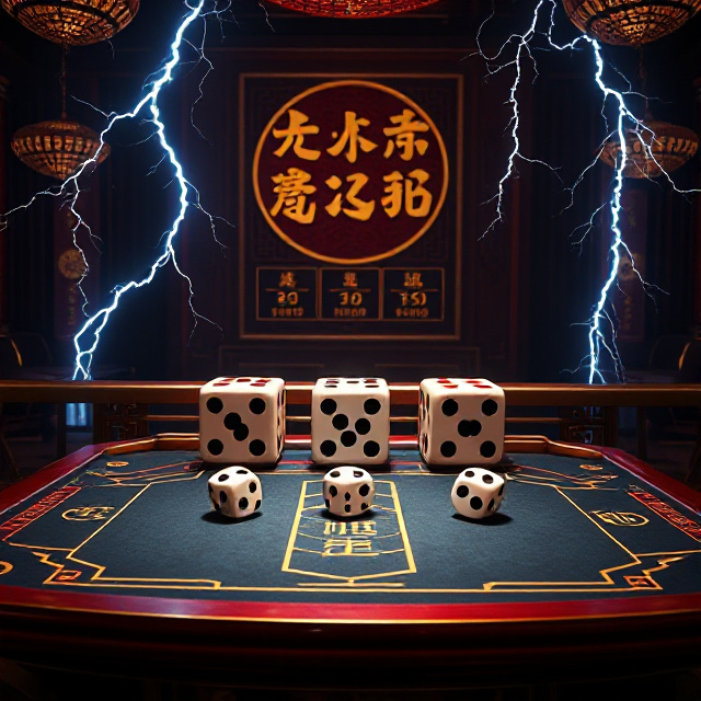 Sic Bo three dice betting table with lightning multiplier bolts