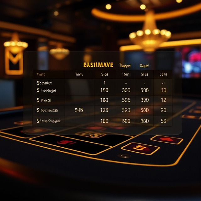 Side bet payout table overlay on a live blackjack table