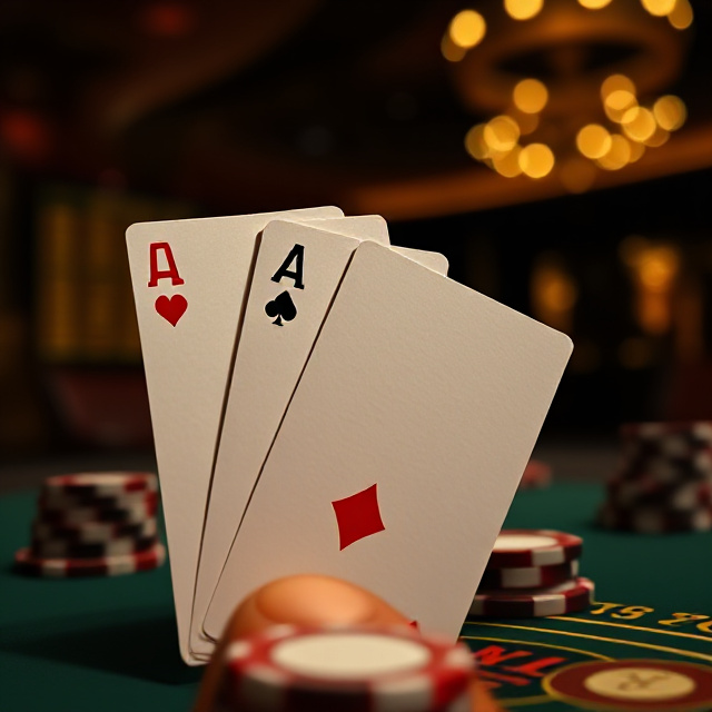 Blackjack hand showing a double down with multiplier chips