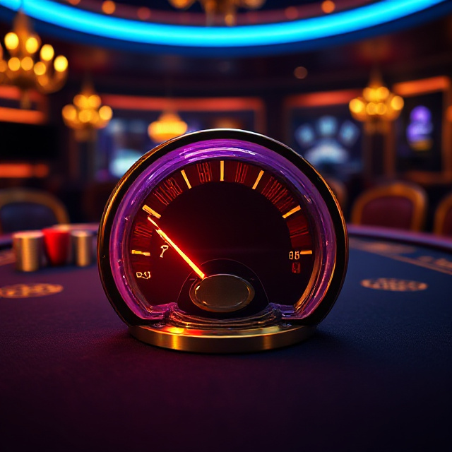 Progressive jackpot meter on a Caribbean Stud table