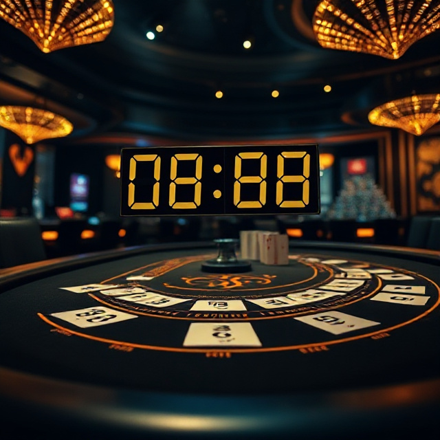 Countdown timer over a live blackjack table fast pace