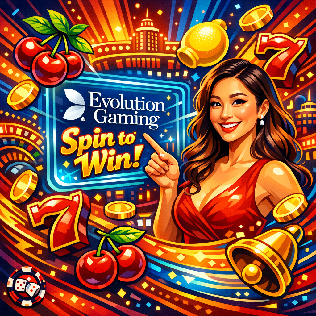 A vibrant 1:1 vector art image promoting Evolution Gaming’s online casino slots. The image features a confident Asian female presenter amidst a cascade of colorful slot machine symbols, highlighting the opportunity to win real money. The text “Evolution Gaming Slots: The Premier Destination for Online Casino Real Money Wins in 2026” is prominently displayed, aiming to attract players seeking exciting slot games. The image includes the Evolution Gaming logo and a brand logo with a casino theme, designed to convey fun and winning potential.

